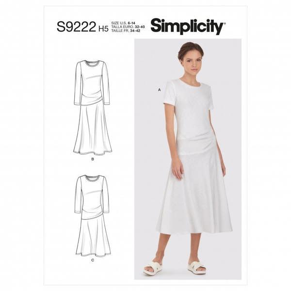 Simplicity Sewing Pattern 9222, Dresses for Women, H5 (6-8-10-12-14) - Intermediate