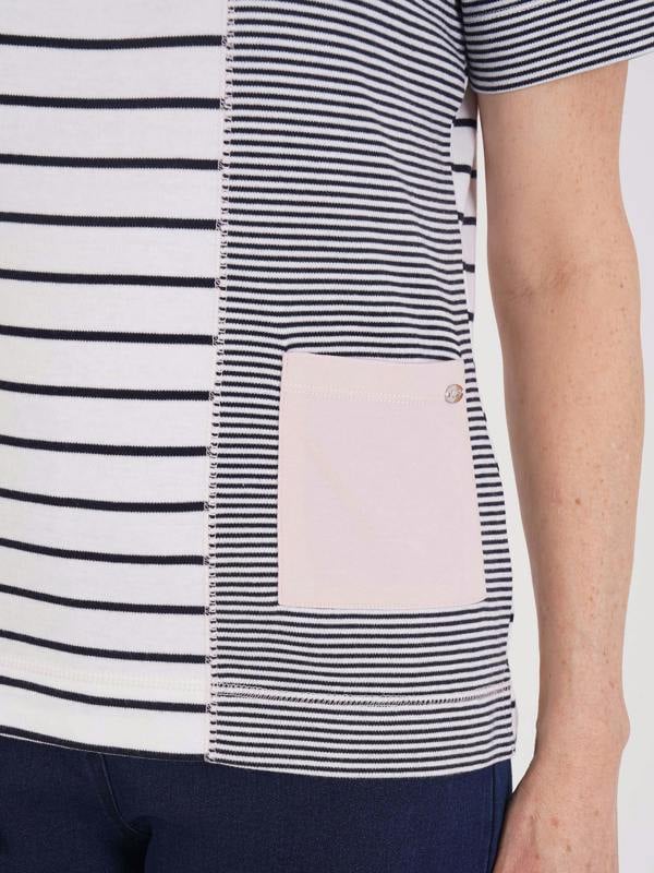 TIGI Offset Stripe And Patch Pocket Top