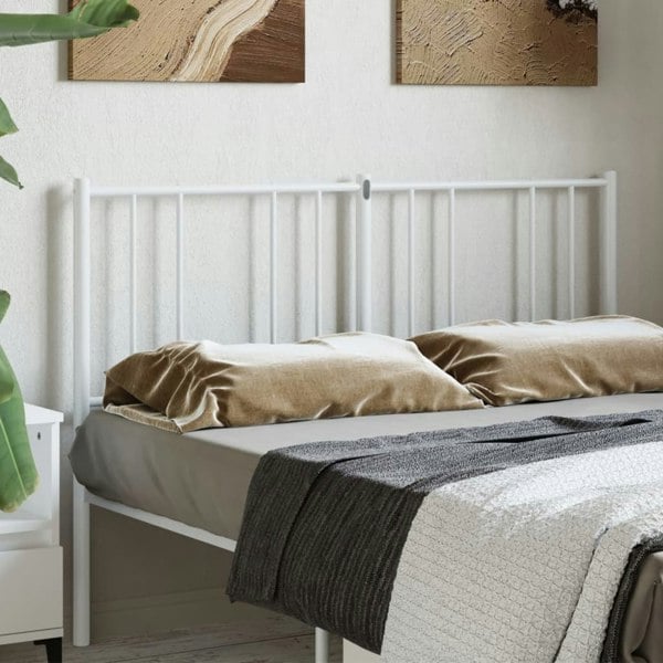 Berkfield Metal Headboard White 160 cm