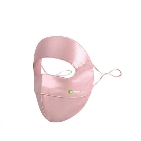 Anniou 100% Mulberry Silk Sunscreen Face Mask - light pink