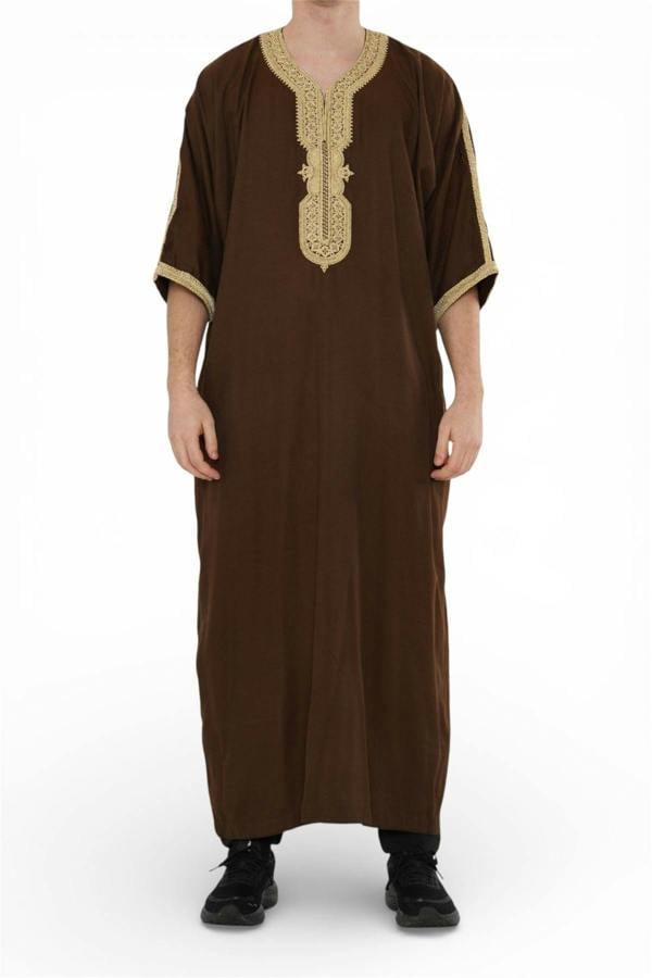 Infinity Leather Men's Ramadan Moroccan Thobe Robe Djellaba Gandoura Eid Jubba- HM67