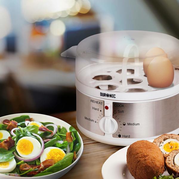 Duronic Electric Egg Boiler EB35 WE Steamer for Eggs 350W Automatic Egg Boiler Electronic Omelette Maker Poacher for 7 Soft, Medium & Hard Boiled Eggs