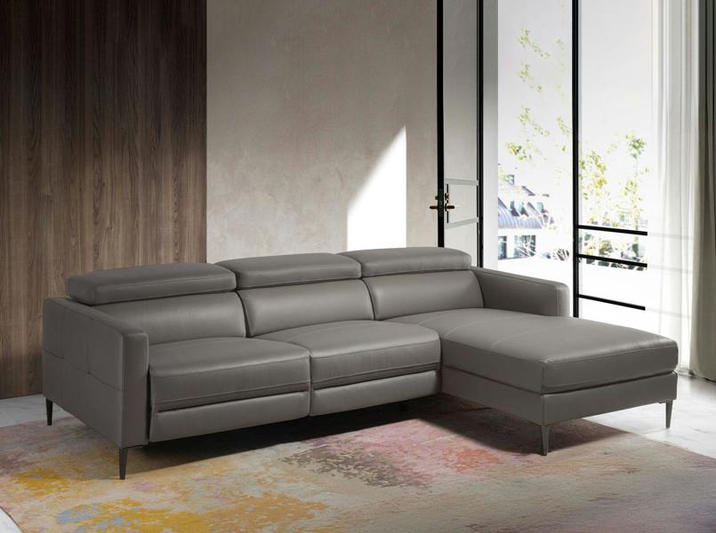 Angel Cerdá Relax corner sofa in dark grey leather 6125/6126