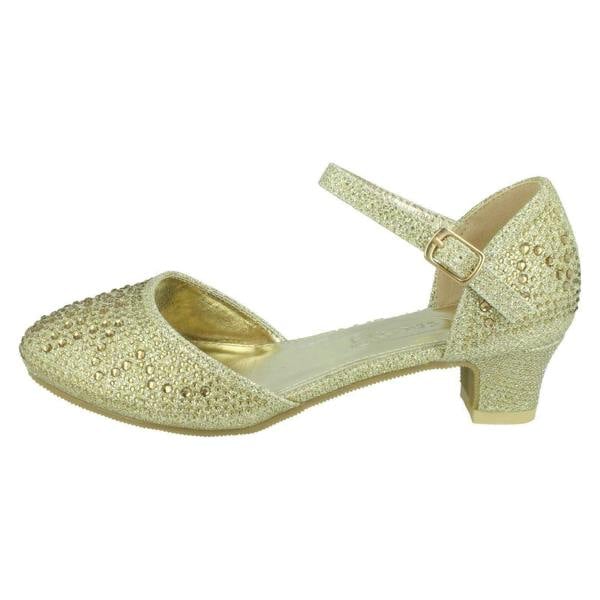 Spot On Girls Spot On Buckle Ankle Strap Glitter Shoes H3084