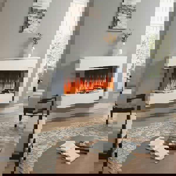 50 Inch 2000W Electric Fireplace Oddly unique L Shaped Wall Mounted Fireplaces