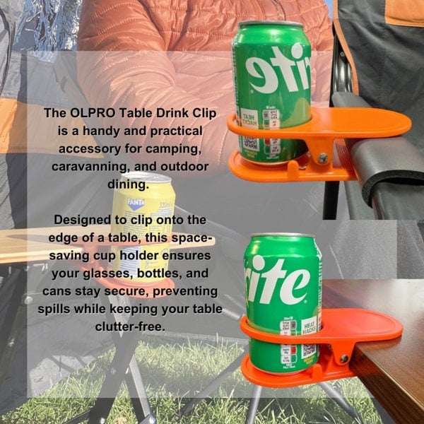 Orange Drink Holder Table Clip OLPRO
