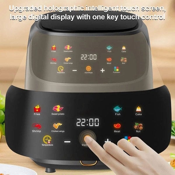 5L White/Black Digital Smart Air Fryer with Visible Window Kitchen Appliances Living and Home