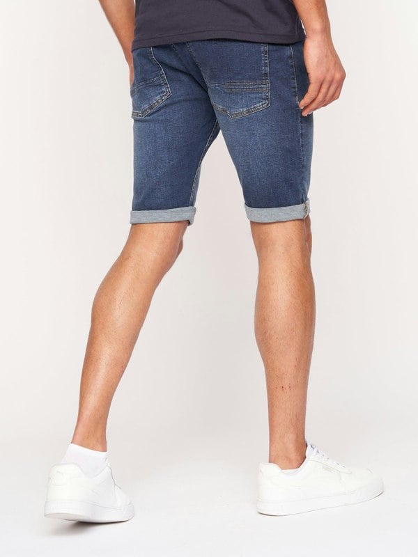 Crosshatch Tadcaster Denim Shorts Mid Wash