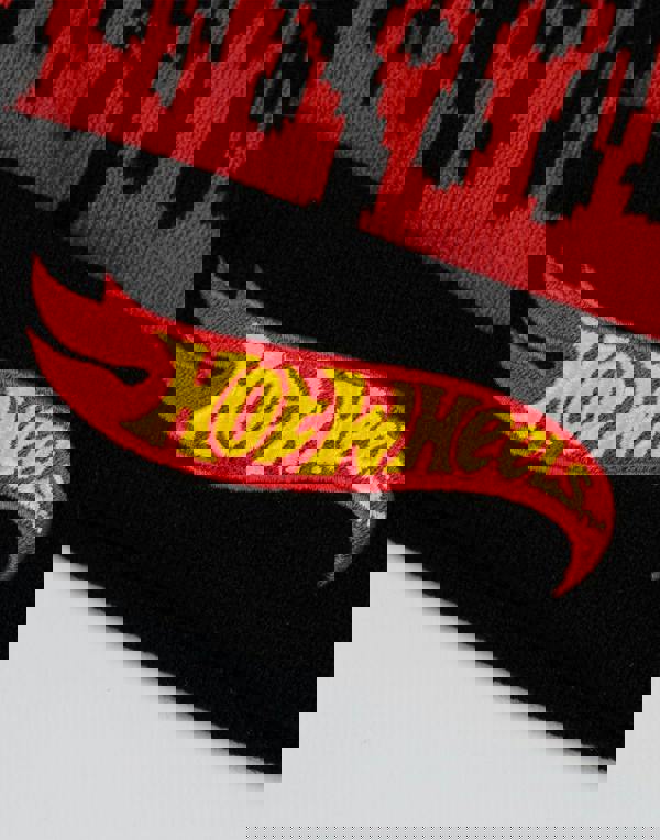 Hot Wheels Unisex Kids Black Character Beanie and Gloves Set (One Size)