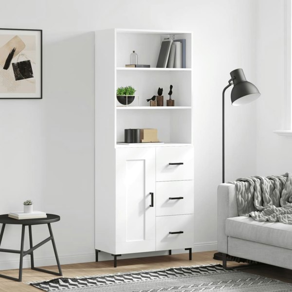 Berkfield Highboard White 69.5x34x180 cm Engineered Wood
