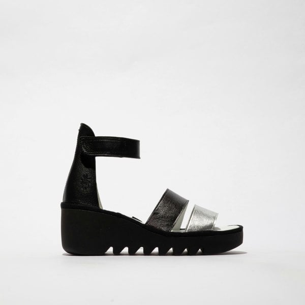 Fly London BONO290FLY Womens Sandals Silver/Graphite/Black