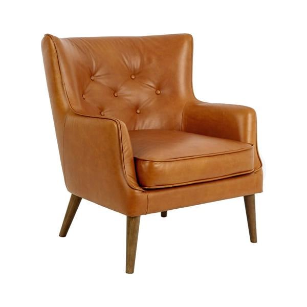 Angel Cerdá Brown Leather Chester Armchair 5053
