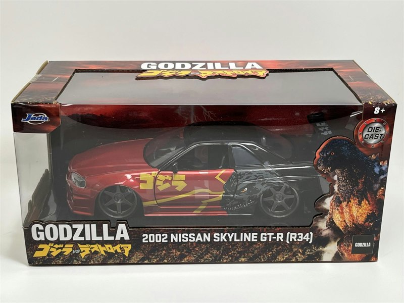 Jada Godzilla 2002 Nissan Skyline GT R R34 1:24 Scale Jada 253253024 35133