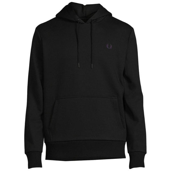 Fred Perry Laurel Wreath Logo On Back Hoodie - Black