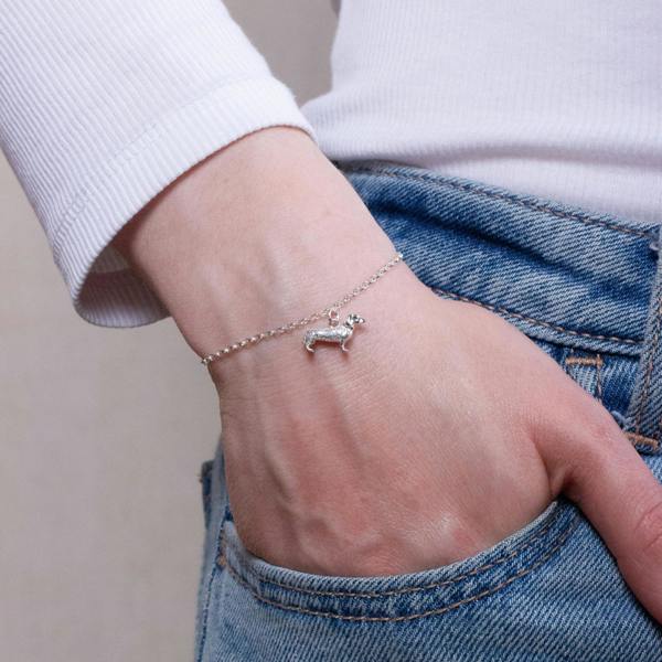 Mylee London Dachshund Chain Bracelet - Personalised - Sterling Silver