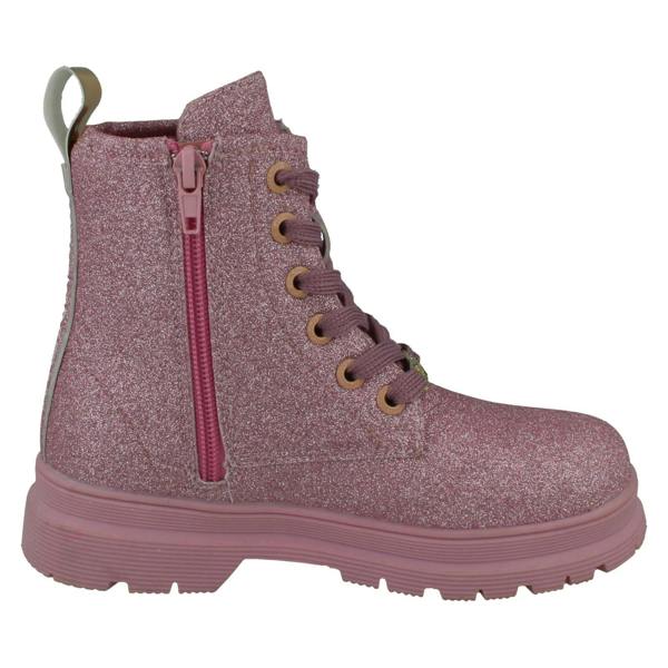 Pineapple Girls Pineapple Low Heel Lace Up Heart Glitter Boots with Inside Zip H4196