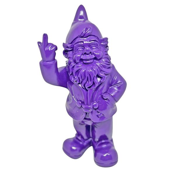 Stoobz Purple Middle Finger F**k You Garden Gnome 20cm