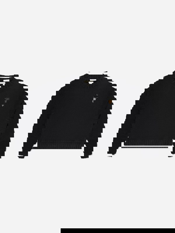 Angels Face Girls Roberta Cropped Zebra Jumper With Wings in Black