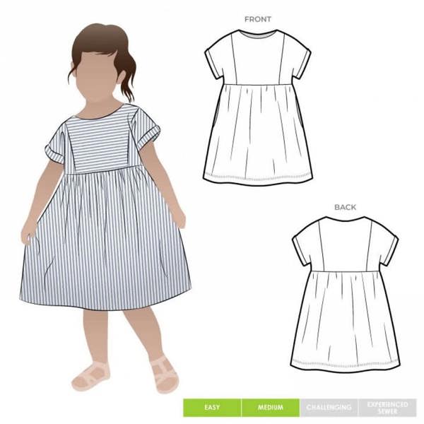 Style Arc Sewing Pattern Kids Lacey Dress - Dresses for Kids - Intermediate