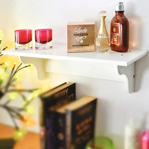 Scotts of Stow White Wooden Book Shelf Shelving Wall Mountable Mounting Bookshelf Painted MDF