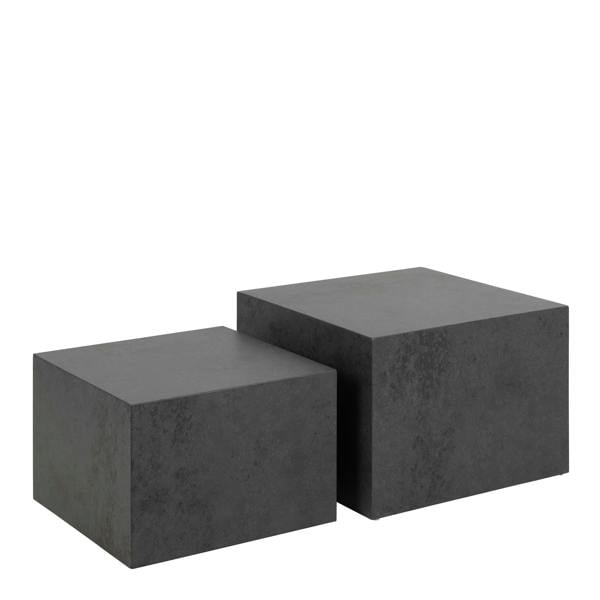 Wyld Haus Munkebo Black Square Coffee Table Set of 2