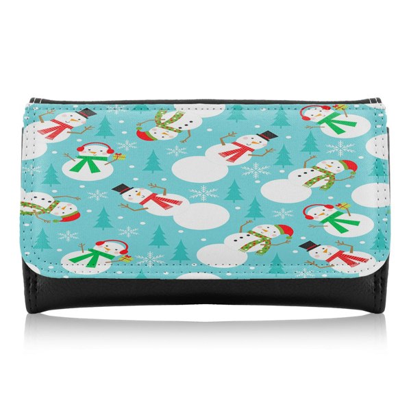 Benjamin Tate Design Snowman Seamless Pattern Design Dining Maxi Purse
