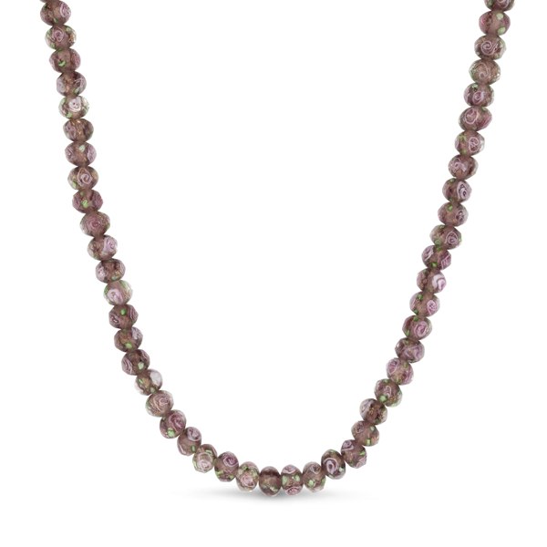 Gold Trip Autumn Rose Glass Beaded Necklace
