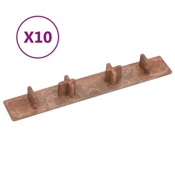 Berkfield Decking End Caps 10 pcs Brown Plastic