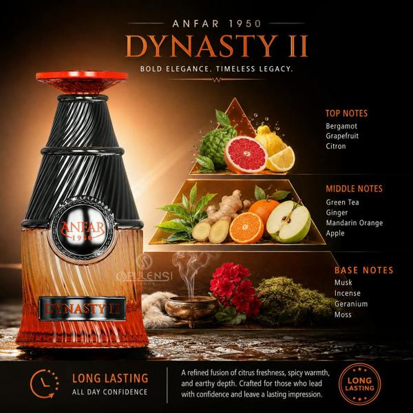 Anfar 1950 Dynasty II (Odyssee II) 100ml Extrait de Parfum - Sparkling fresh Citrus musk scent