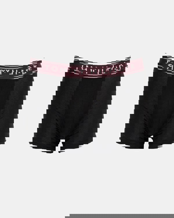 Tommy Hilfiger 3 Pack Mens Waistband Trunks - Burgundy / Red / Primary Red