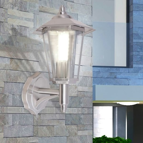 Berkfield Outdoor Uplight Wall Lantern Stainless Steel