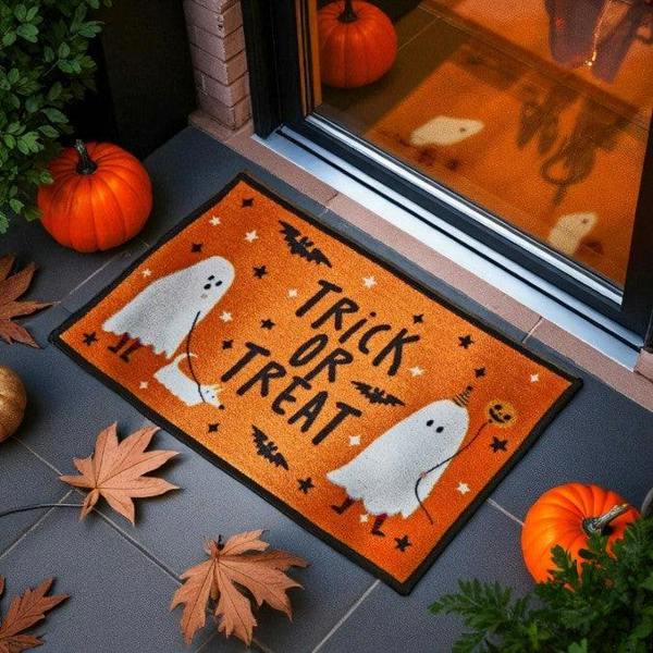 Garden Greatness Trick Or Treat Ghost Halloween Doormat