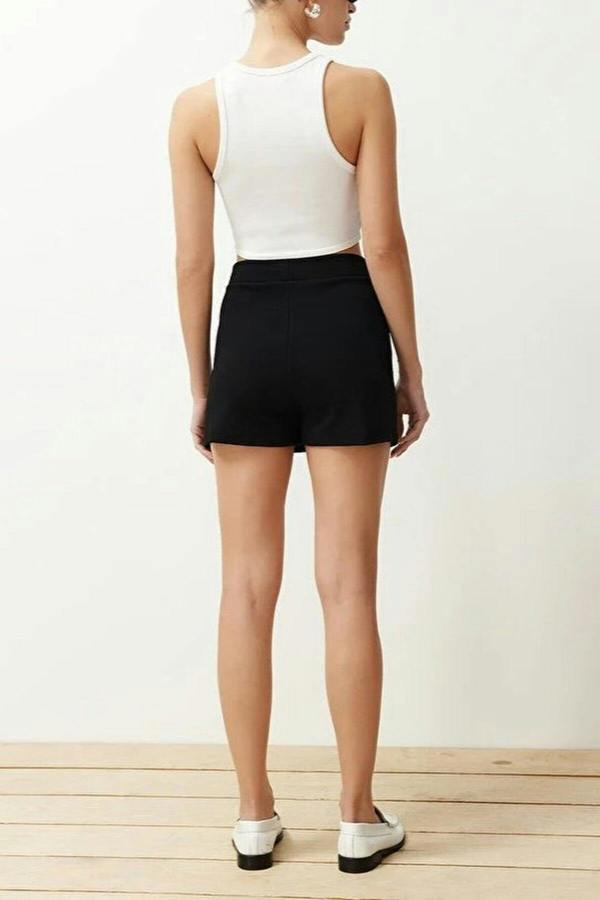 WOVCOR A-line Flexible Knit Mini Short Skirt with Slit