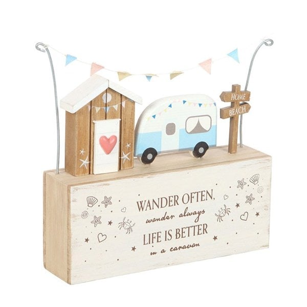 Serano Wander Often Beach Hut Caravan Wooden Ornament