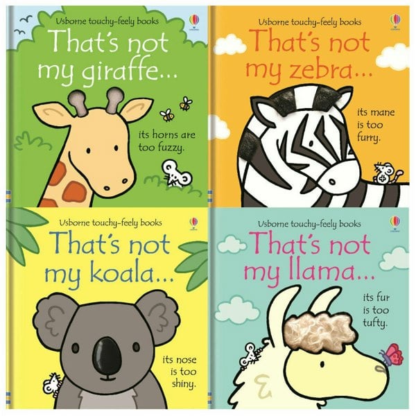 Touchy-Feely Books That's Not My Zoo Collection 4 Books Set Llama Zebra Koala Giraffe