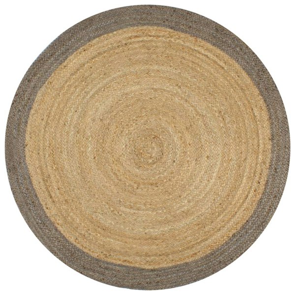 Berkfield Handmade Rug Jute with Grey Border 120 cm