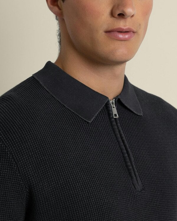 Larsson & Co Gaerum - Vintage Wash Long Sleeve Polo Shirt
