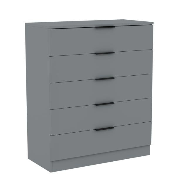 Vida Designs Trega 5 Drawer Chest, Black