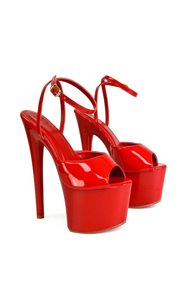 XY LONDON Strappy Peep Toe Stiletto High Heel Platform Shoes