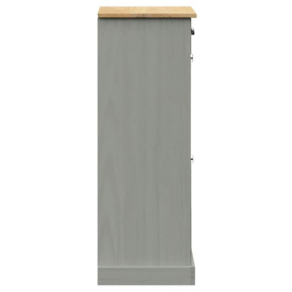 Berkfield Shoe Cabinet VIGO 60x35x96 cm Grey Solid Wood Pine