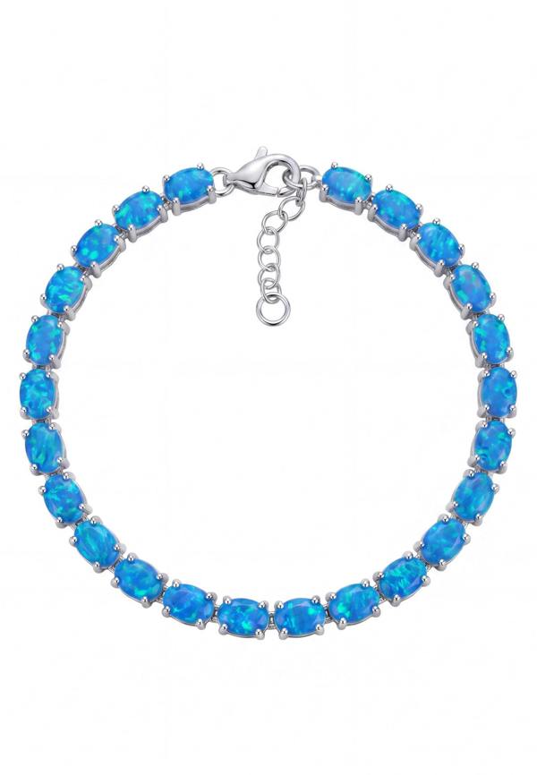Latelita Blue Opal Tennis Bracelet Silver