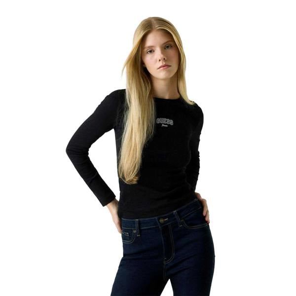 Guess Womens/Ladies Logo Long-Sleeved T-Shirt - Shoreline - 
