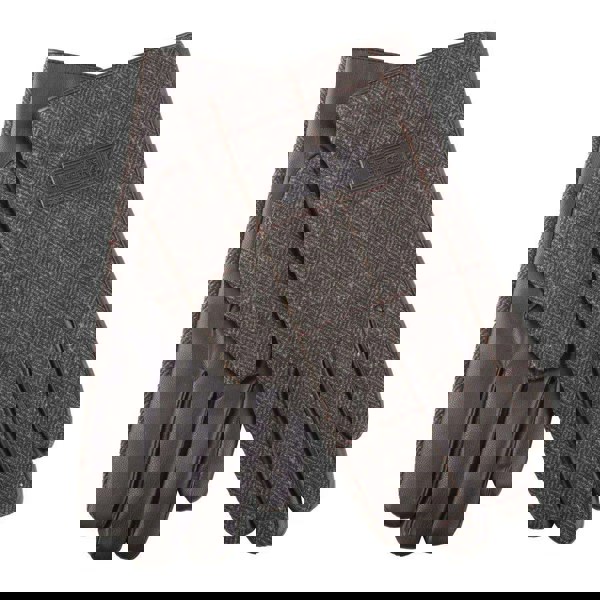 Classic Check Tweed Gloves | Wool Mix with Faux Leather Trim