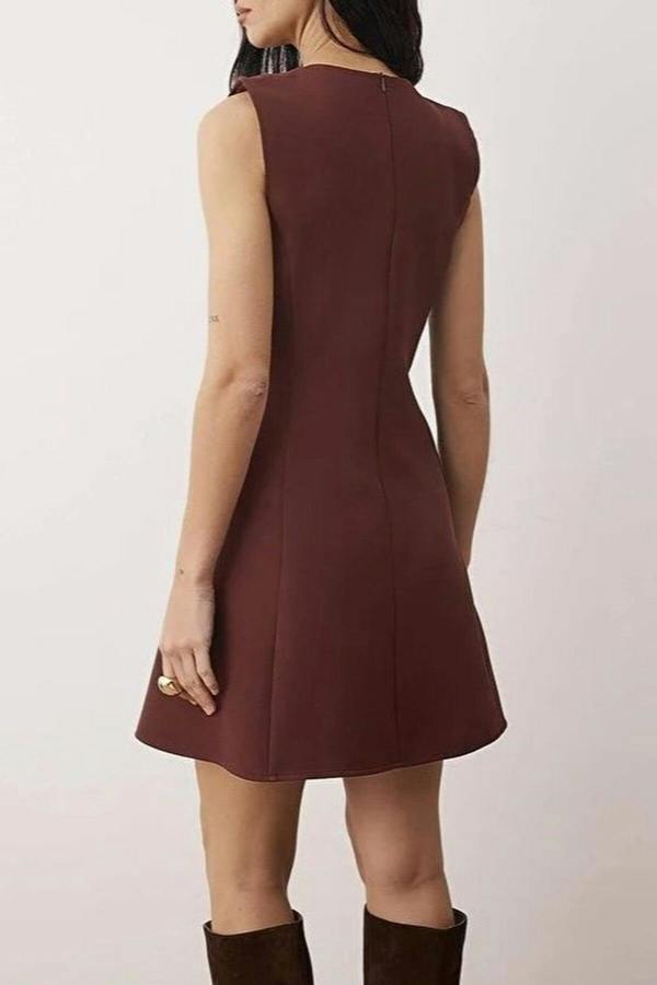 WOVCOR Mini Woven Dress with Accessory Details