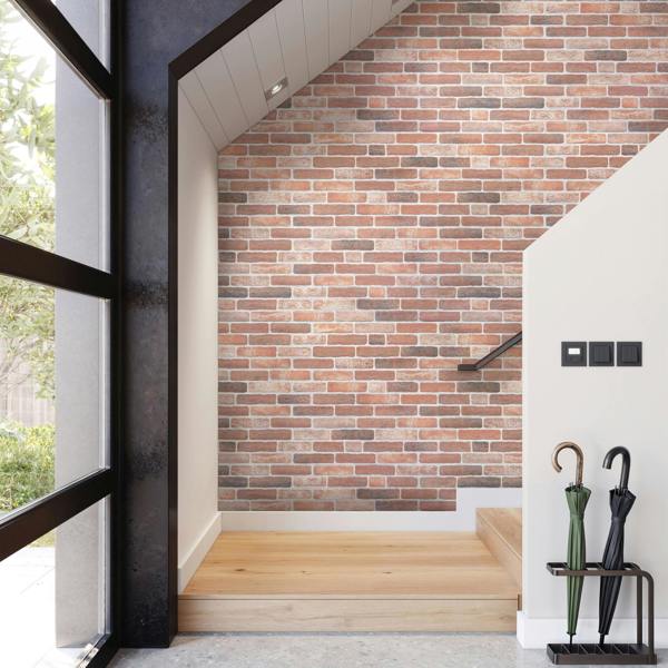 Wallsupply Ultracoustic Loft Brick Felt, Wall Cladding 3D Interlocking Tiles, 6pcs 1m² Terracotta Red Brown