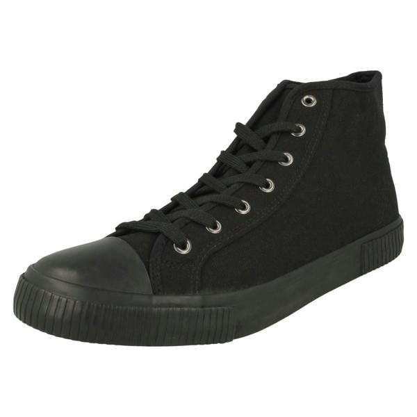 Spot On Mens Spot On Lace Up Hi Top Canvas Shoes A3076