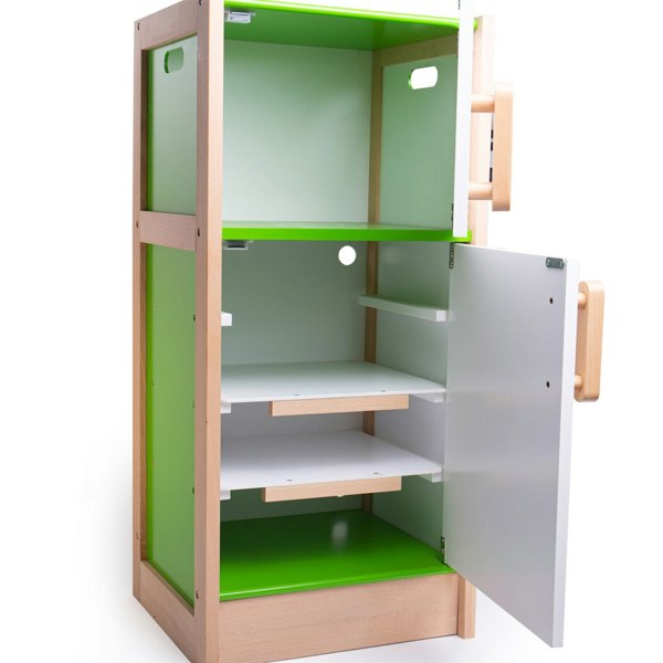 Tidlo Wooden Toy Fridge With Internal Shelves For Easy Storage