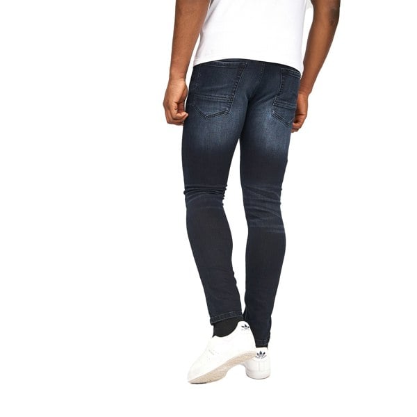 Crosshatch Mens Barbeck Slim Jeans - Blue Black