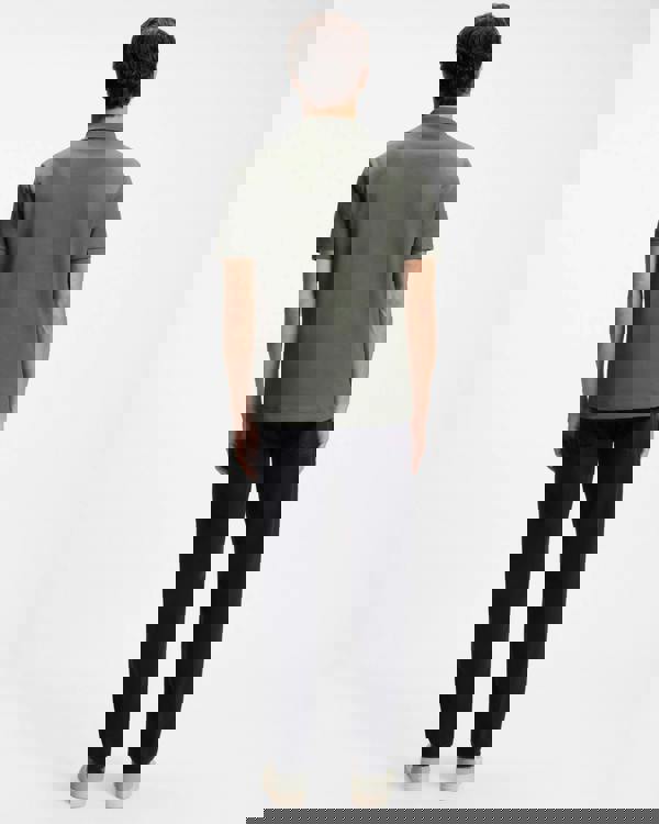 BOSS Orange Passerzip Mens Zip Placket Polo Shirt - Open Grey 076