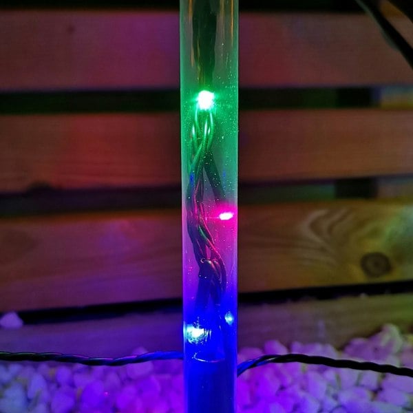 Samuel Alexander Set of 8 Battery Operated LED Multi Coloured Snowflake Path Lights Christmas Decoration with Timer